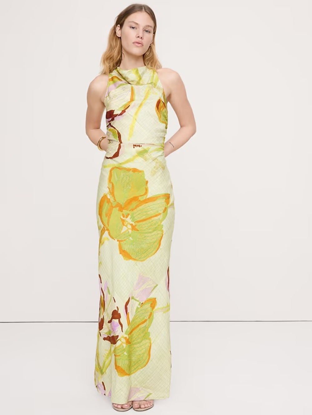 Banana Republic Viscose Cowl Wedding Guest Dress